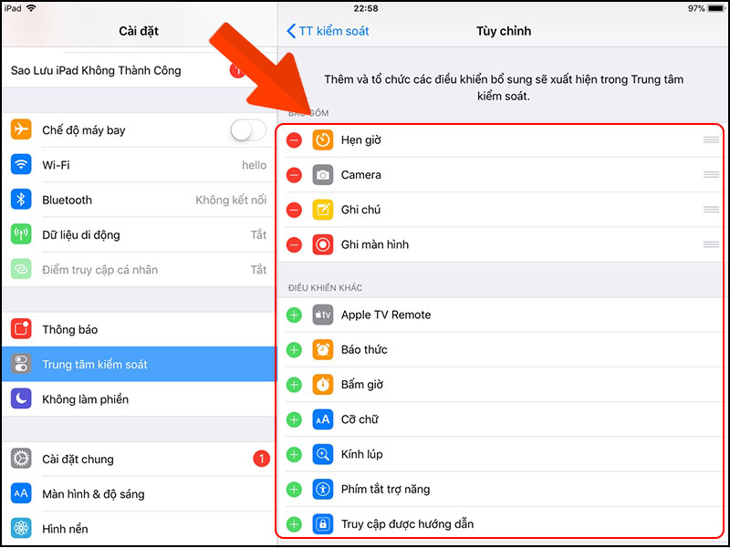 sắp xếp, th&ecirc;m bớt c&aacute;c chức năng